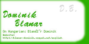 dominik blanar business card